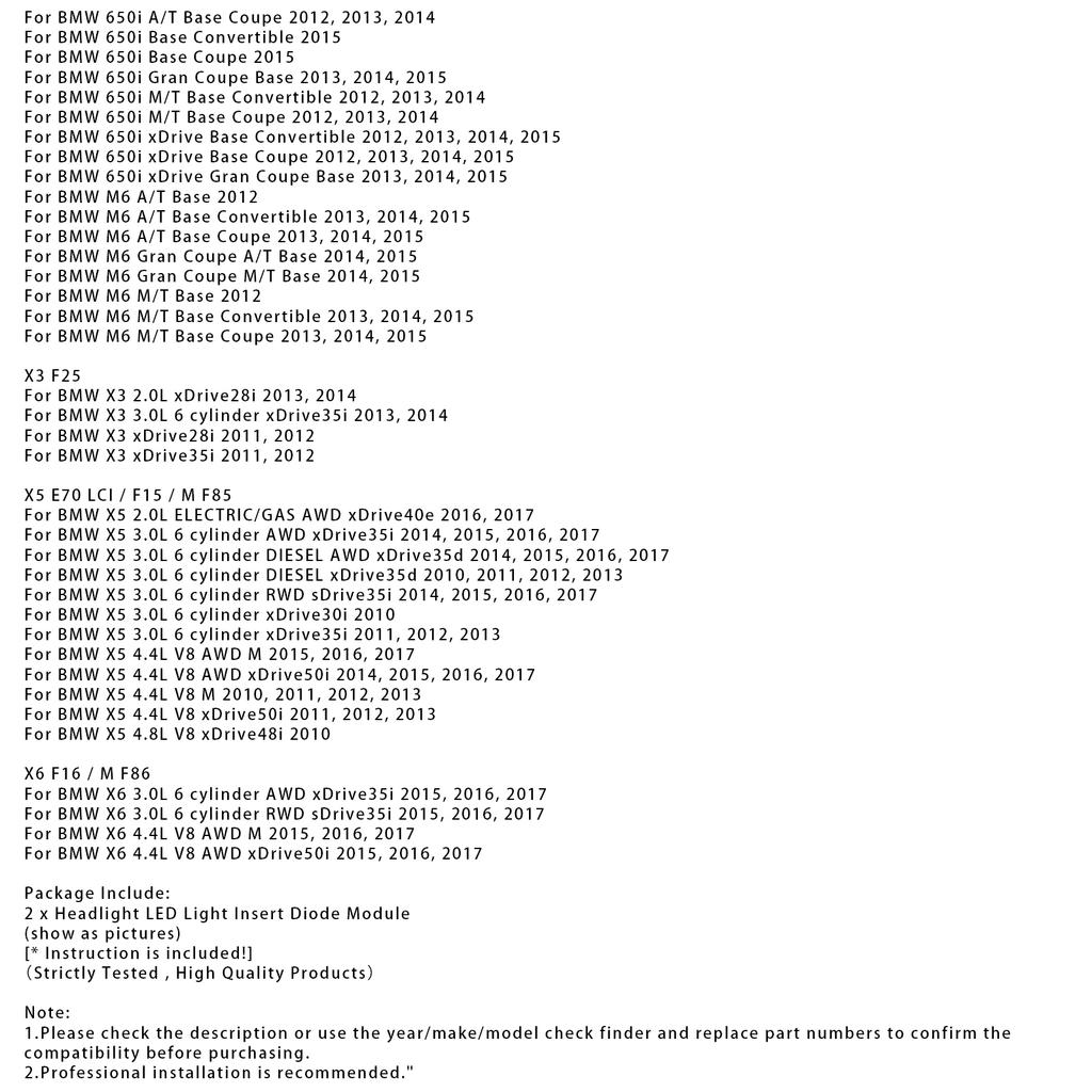 2 шт. Светодиодный модуль для фары для BMW 428i 435i 2014-2016