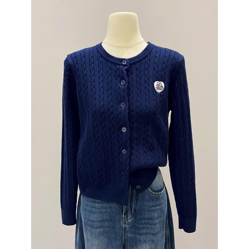 Вязаный кардиган с текстурой «косичка», женский однобортный топ, весенне-осенний, повседневный, омолаживающий, с длинным рукавом, мягкий, восковой свитер