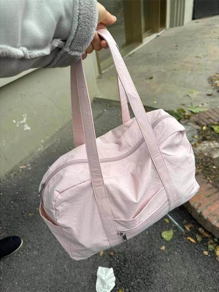 Niche Large-Capacity Short-Distance Travel Bag Girl Pink Commuter Tote Bag Portable Shoulder Bag Factory Goods