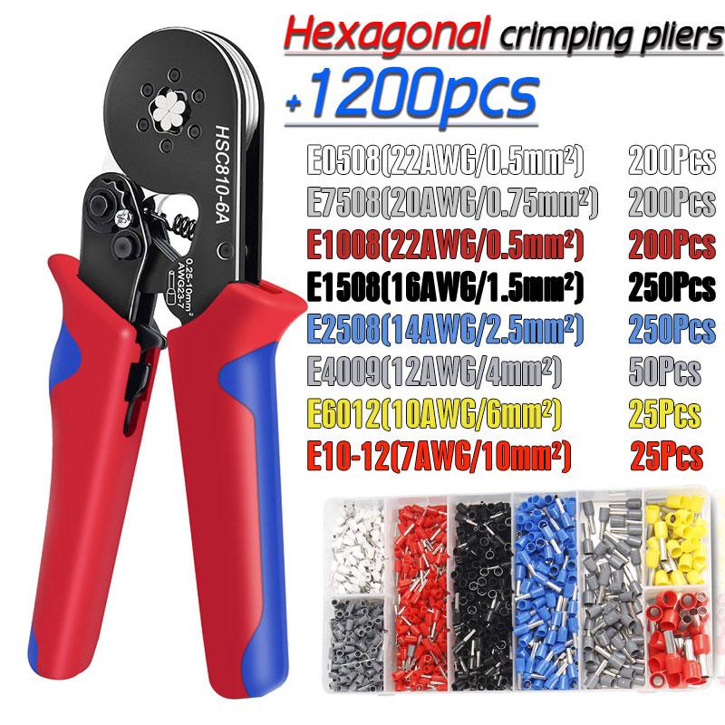 Инструменты для обжима наконечников, мини-электроинструменты HSC8 6-4/10-6(0,25-10 мм²) Зажим для ремонта проводного соединения