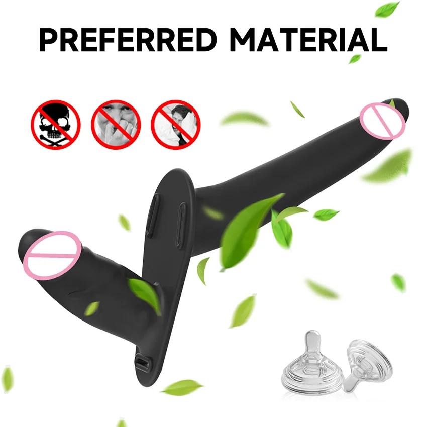 Надеваемый ремень Двойное проникновение Петух G-точка Дилдо Трусики для лесбиянок Анус Вагина Массажер Секс-игрушки для пар Товары для взрослых