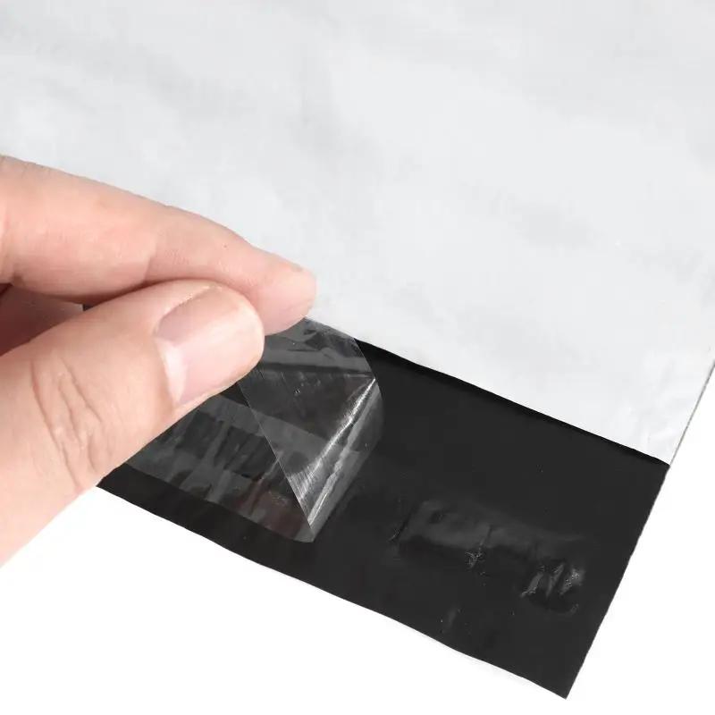 100 шт. черно-белые полиэтиленовые почтовые пластиковые пакеты для доставки, водонепроницаемые почтовые конверты, самоклеящиеся почтовые пакеты, утолщенные курьерские пакеты