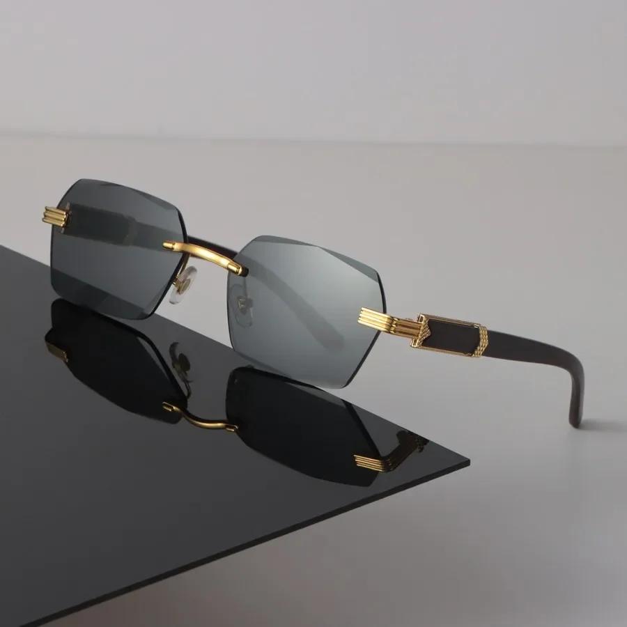 Дизайнерские квадратные солнцезащитные очки Женские Мужские Ретро Черные Солнцезащитные очки Роскошные Личностные Очки Зеркальные Безободковые Бренд