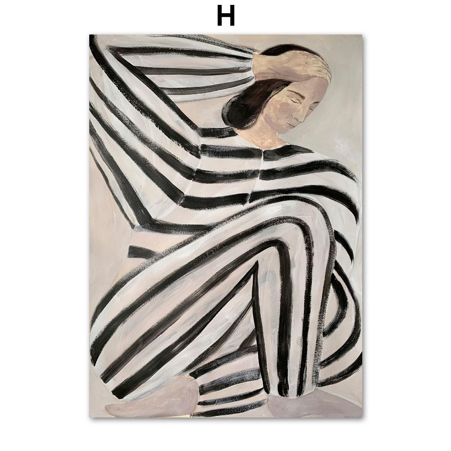 Абстрактные линии, геометрические цветные блоки, кривая, скандинавские постеры и принты, настенная живопись на холсте, настенные картины для декора гостиной