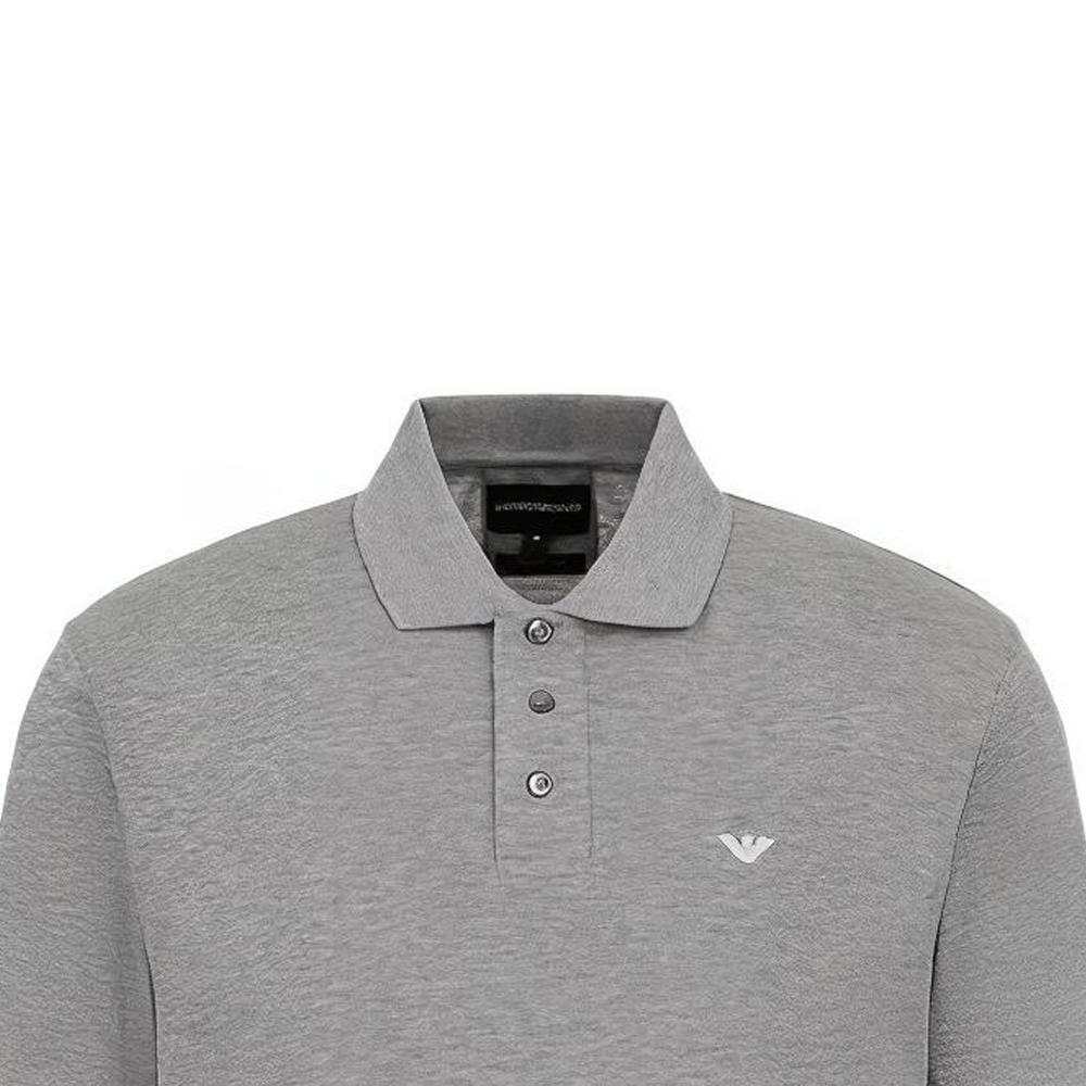 Emporio Armani Мужская футболка-поло с коротким рукавом и однотонным логотипом SS22 Мужские поло Серый 8N1FQ2-1JTKZ-0630