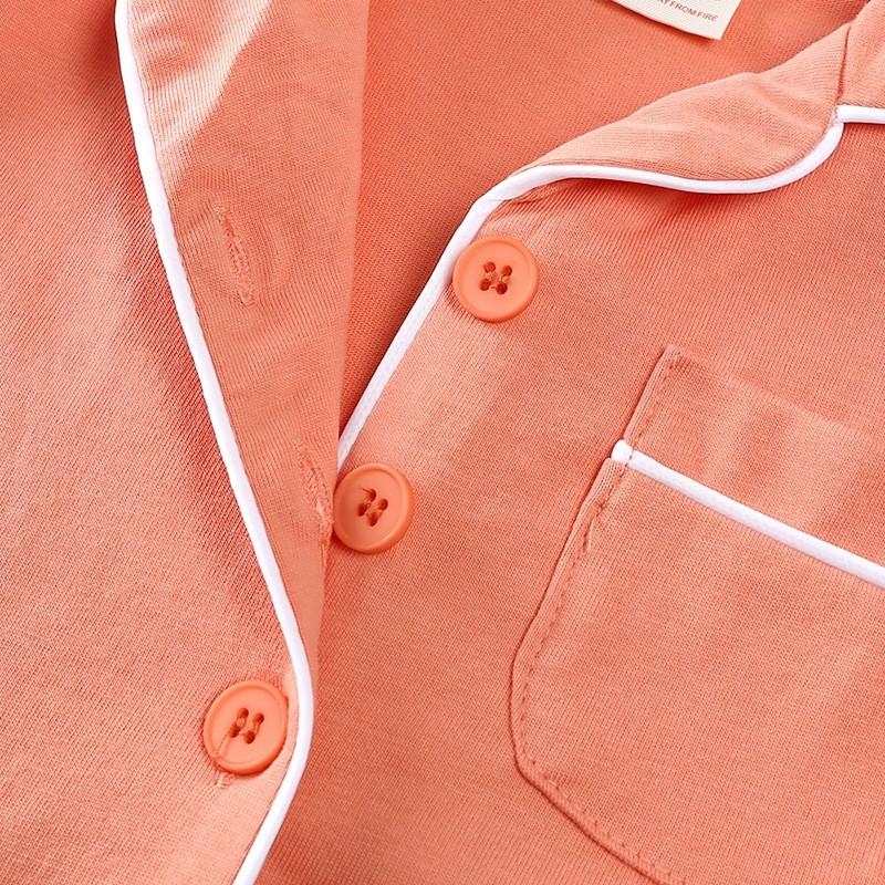 Весенне-осенние простые свободные пижамные комплекты для маленьких мальчиков и девочек, однотонная хлопковая одежда для сна с длинными рукавами для малышей, костюмы из 2 предметов, От 0 до 5 лет