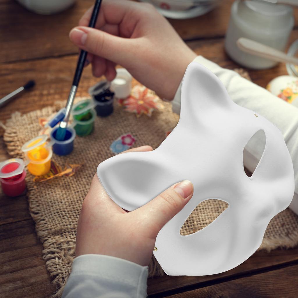 Набор для маски своими руками Пустая маска кошки с плюшевым искусственным мехом Сетчатая маска для глаз Для рукоделия Маскарадная маска Декор для дня рождения, Хэллоуина