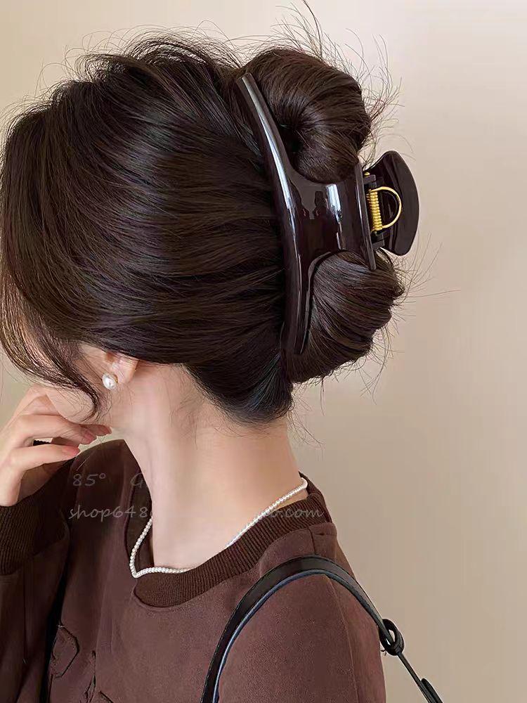 Корейская ретро большая заколка-краб для густых волос - Заколка-краб для волос высокого класса для прически пучок 2025