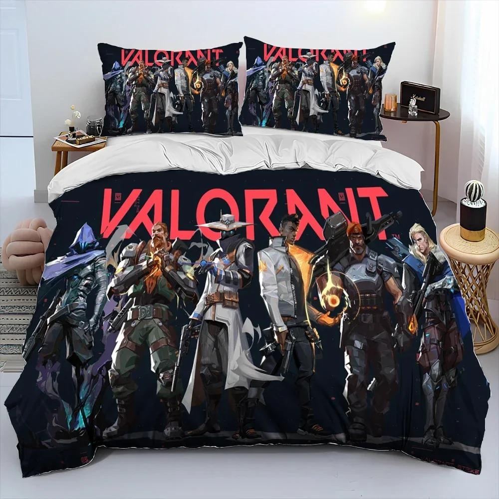 VALORANT 3D Игровой Комплект Постельного Белья Размер King Queen Пододеяльник Наволочка Игровое Постельное Белье