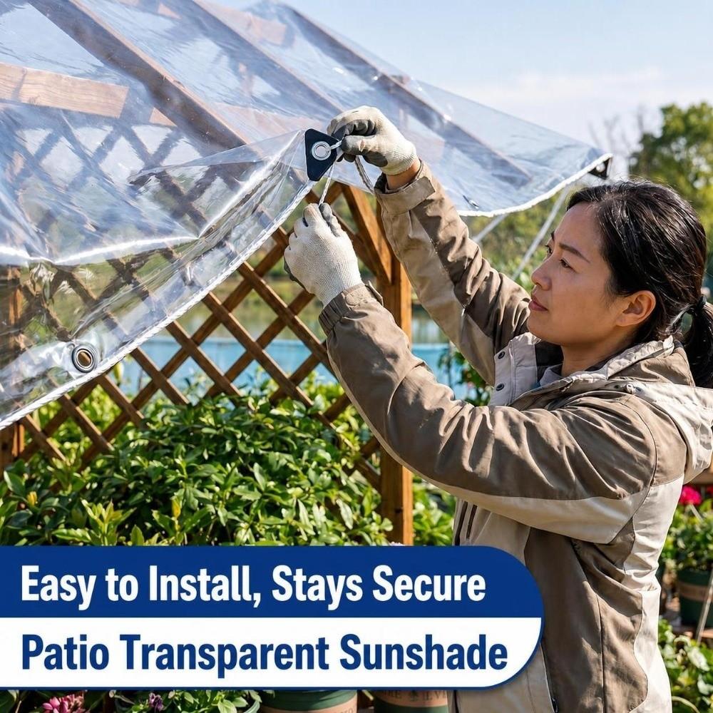 Thickened Transparent PVC Tarpaulin High-Transparency Garden Pergola Cover Succulent Plant Cover