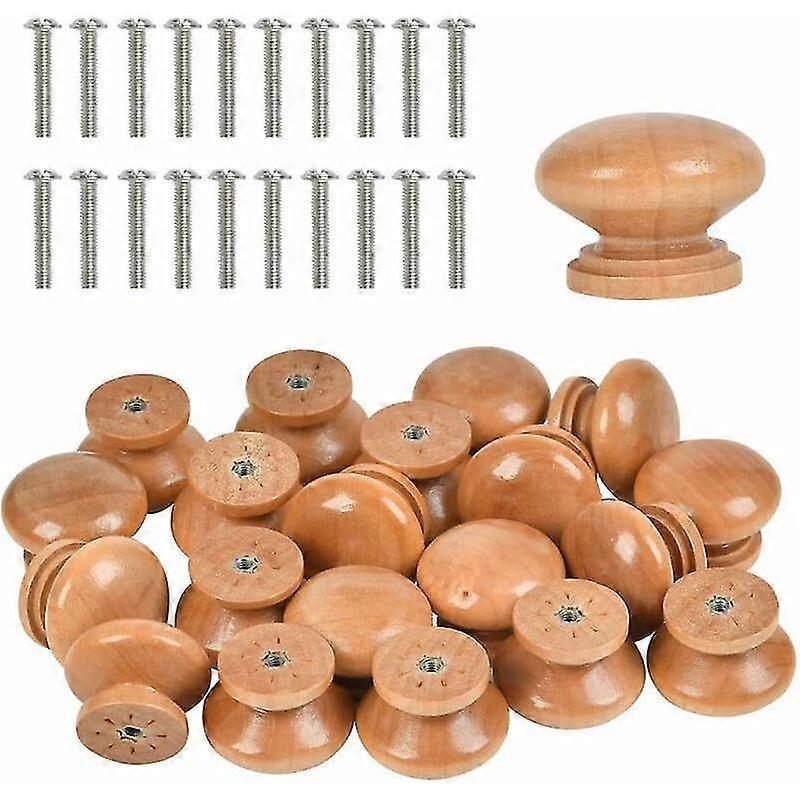 20pcs Drawer Door Wooden Handle, Furniture Knob, Furniture Handles for Cupboard Wardrobe Kitchen, Round Pull Knobs for Cupboard Drawer Shoebox Cupboar