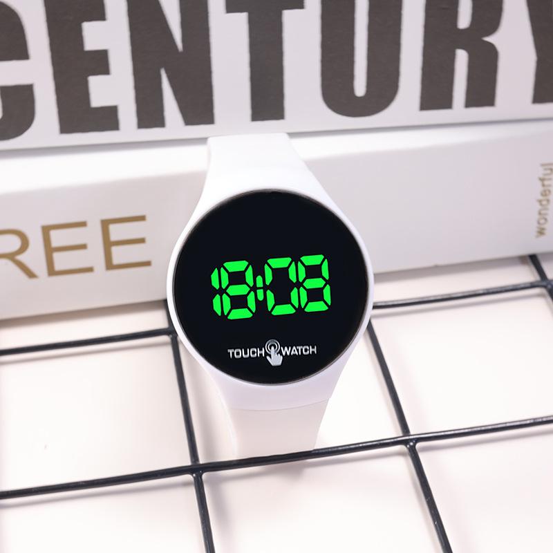 Унисекс Спортивные часы со светодиодным сенсорным экраном в корейском стиле – Модные, Простые, Дизайн с зеленой подсветкой