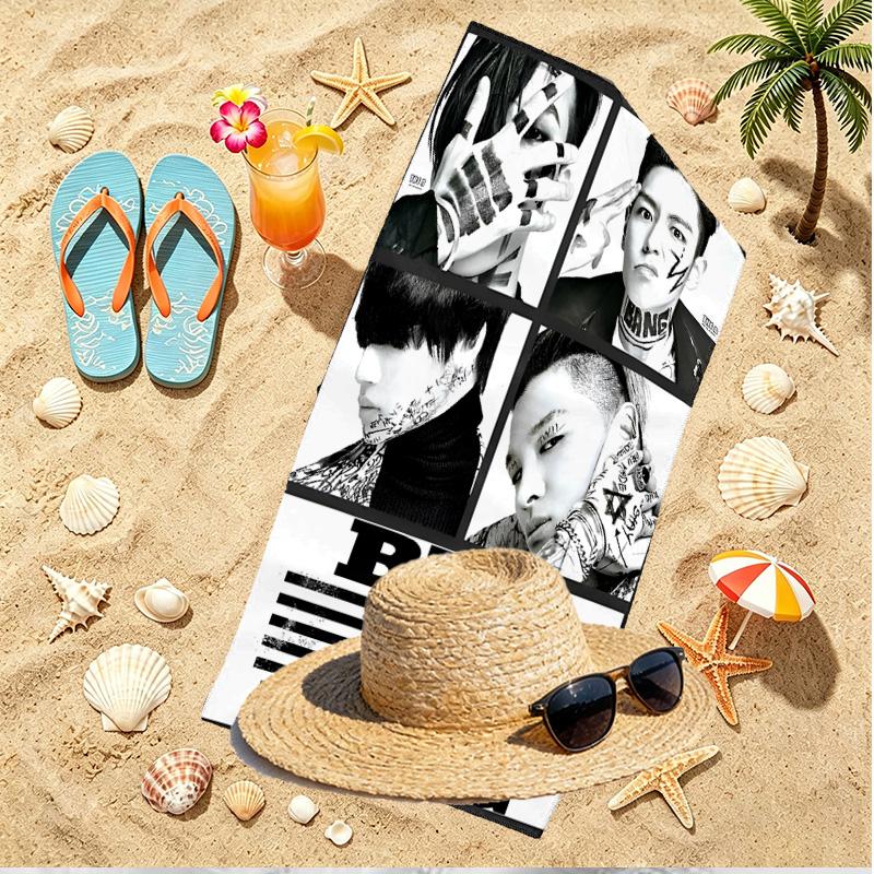 BIGBANG Print Beach Towel, Versatile Lightweight Absorbent Beach Towel for Pool Surf Yoga Bathroom, Perfect Birthday Holiday Gift