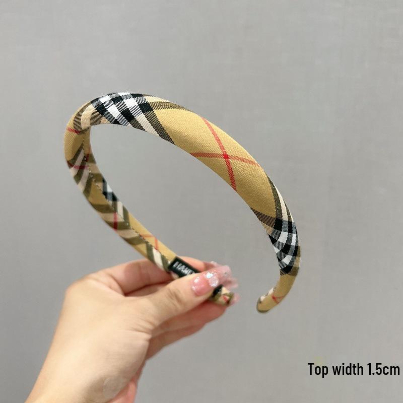 Классическая британская клетчатая повязка на голову с губкой: Ретро Преппи Высокая Тулья