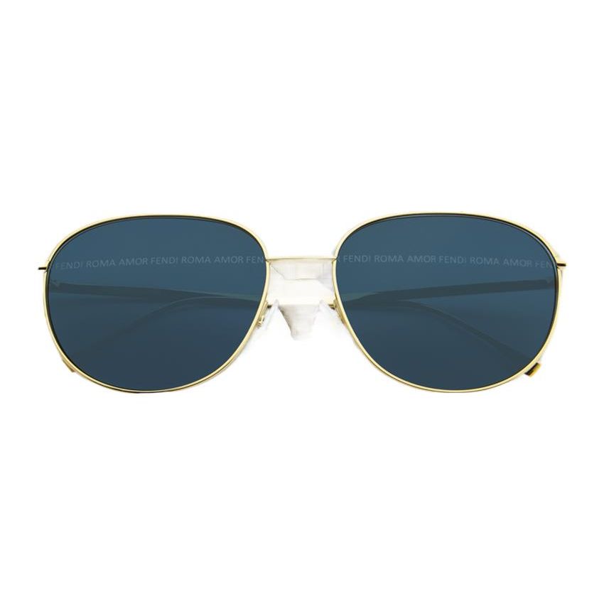 Fendi Metal Letter Fashion Alloy Frame Oval Sunglasses Unisex sunglasses Blue FF0379-LKS7Y
