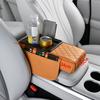 Car Center Console Height Increasing Armrest Cushion Multifunctional PU Leather Armrest Pad with Cup Holder Universal