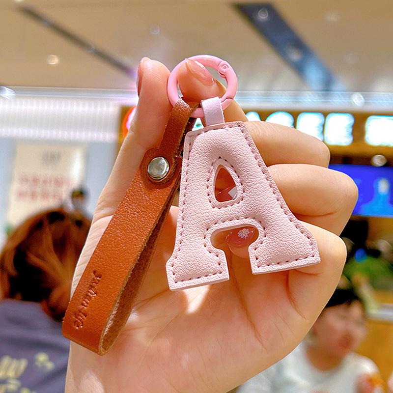 A To Z искусственная кожа начальная буква брелок для женщин конфетный цвет простая сумка телефон кулон автомобильный брелок ювелирные изделия подарки
