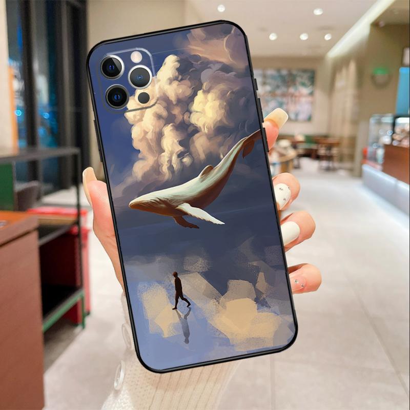 Flying Whale Magical Phone Case For iPhone 17 Air 16 14 13 11 15 Pro Max mini 15 16 Plus 16e Protective Cover