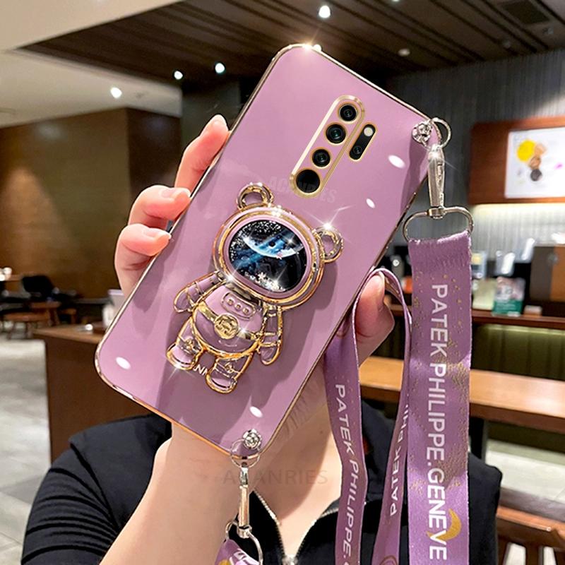 Чехол-подставка Note8pro Crossbody Lanyard для Xiaomi Redmi Note 8 Pro 9 9s 7 8t 8pro 9pro Astronaut Silicone Stand Cover Redmi9