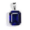 28 Ct Natural Ceylon Blue Sapphire Emerald 925 Sterling Silver Pendant