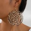 Leopard Print Mesh Personality Exaggerated Temperament Earrings