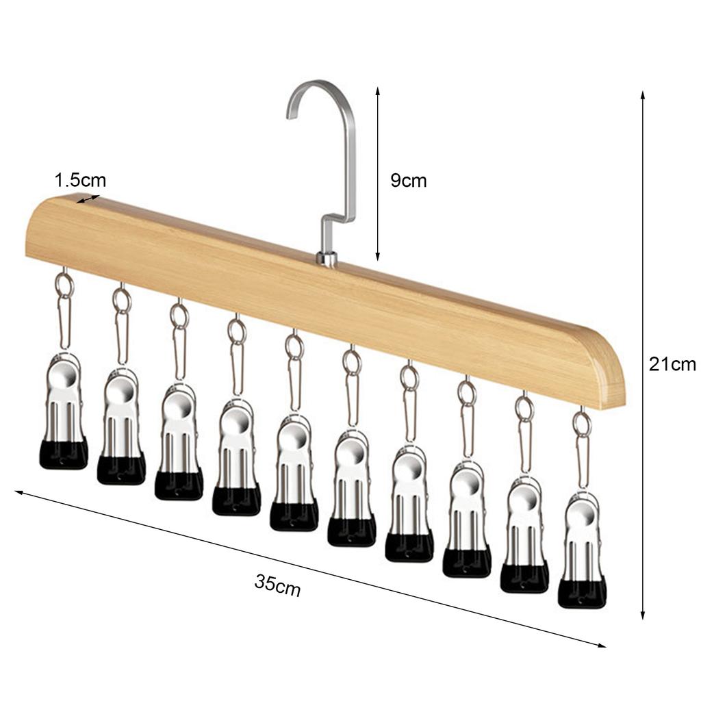 Portable 10-Clip Hanger Space Saving Hanging Closet Organizer Holds 10 Leggings Jeans Hats Shorts Socks for Dorm Room Organizati