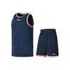 Li Ning Basketball Series Sleeveless Vest And Mid-Waist Elastic Shorts Casual Sports Set Men Sets Guangdong-Blue AATU047-1