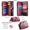 Для Samsung Galaxy S25 Edge кожаный чехол CASEME C36 молния несколько слотов для карт чехол для телефона с ремешками