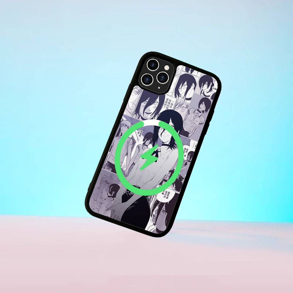 Аниме C-Человек-бензопила Магнитный матовый чехол для телефона Для IPhone 16 17 15 14 13 12 11 Для Magsafe Беспроводная зарядка Чехол