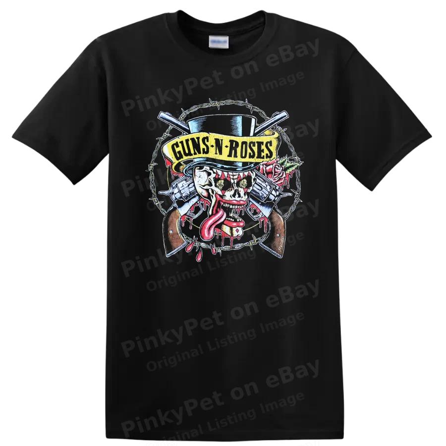Guns N Roses Skull Guns Metal Rock T Shirt Vintage Band Tee