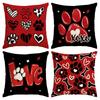 Vikama 4Pc Valentine'S Day Cushion Cover Set Romantic Valentine'S Day Bedroom Living Room Sofa Heart-Print Cushion Covers