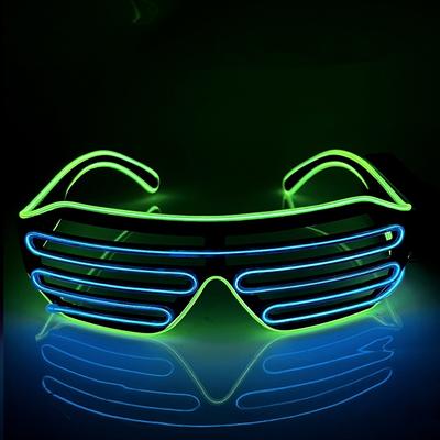 Беспроводные светящиеся LED очки Двухцветные Крутые светящиеся очки Светящиеся в темноте Цветные флуоресцентные очки Клубные аксессуары