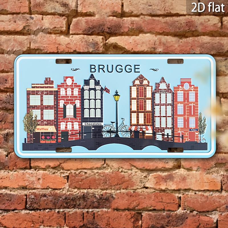 D Flat A Vintage Sign MeasuringPerfect for Wall Decoration with UV Printing Suitable for Living Rooms Bedrooms BarsCafes