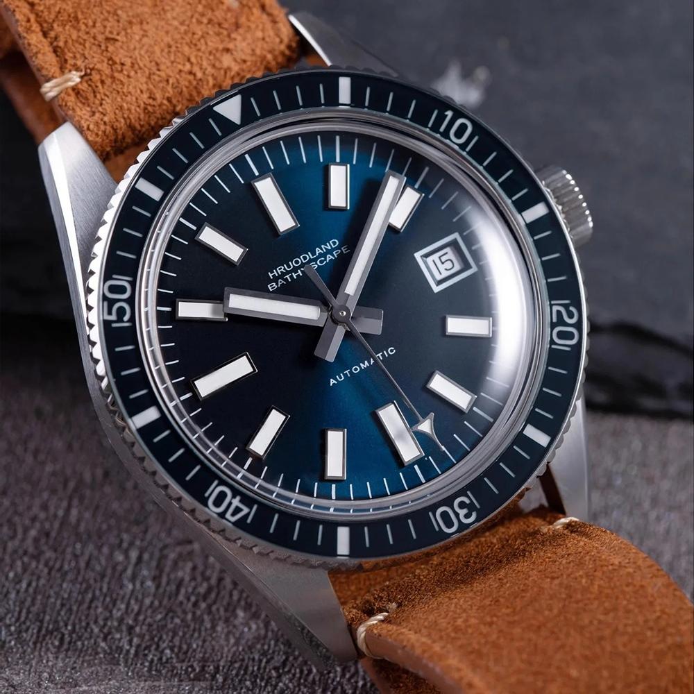 Hruodland New Automatic Mechanical Men Watches Sapphire Stainless Steel PT5000 Vintage Classic Watch for Male reloj hombre