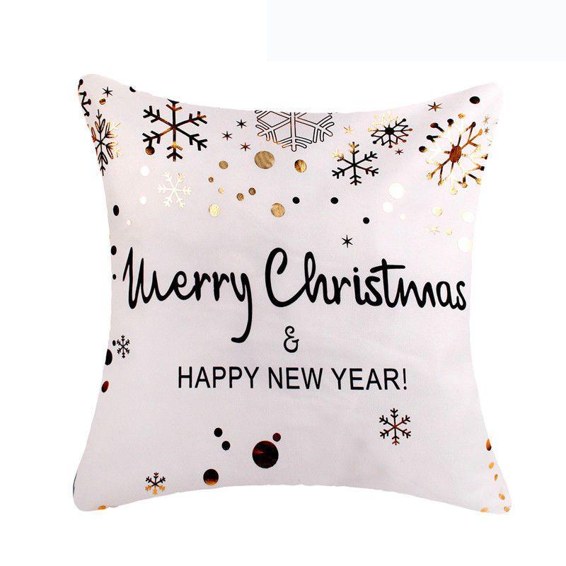 Luxurious Christmas Pillow Case Glitter Cotton Linen Sofa Throw Cushion Cover For Cozy Living