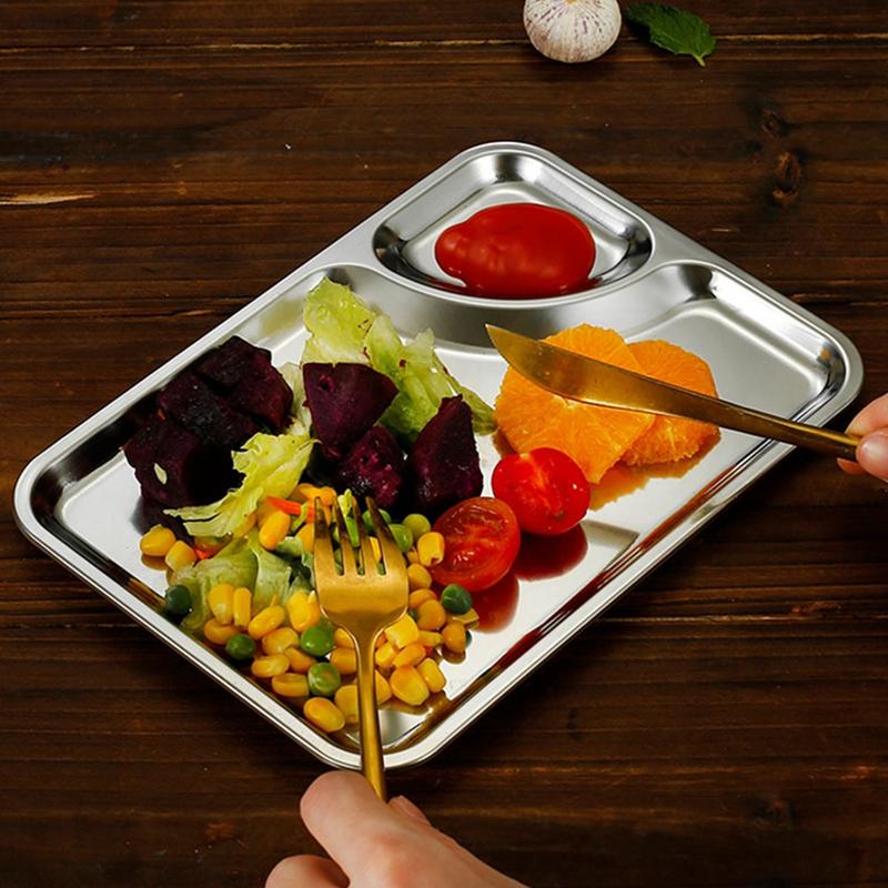 Фруктовые пельмени закуска уксус блюдо еда столовая посуда контейнер корейский золотой столовый прибор прямоугольный поднос из нержавеющей стали для макания соуса