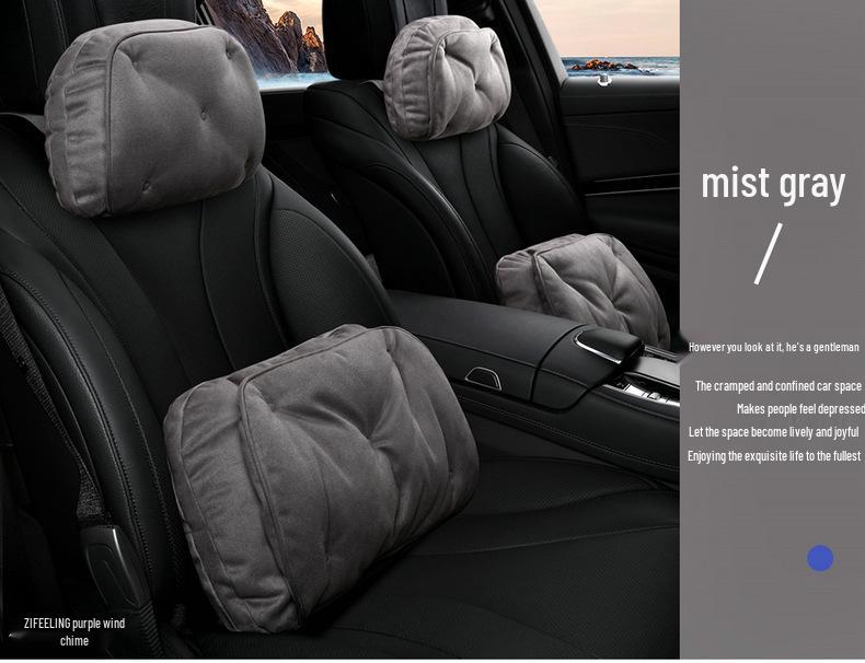 Фиолетовая подушка-подголовник и поясничная подушка с колокольчиком для BMW 5 серии 530Le Zotye T300/T600