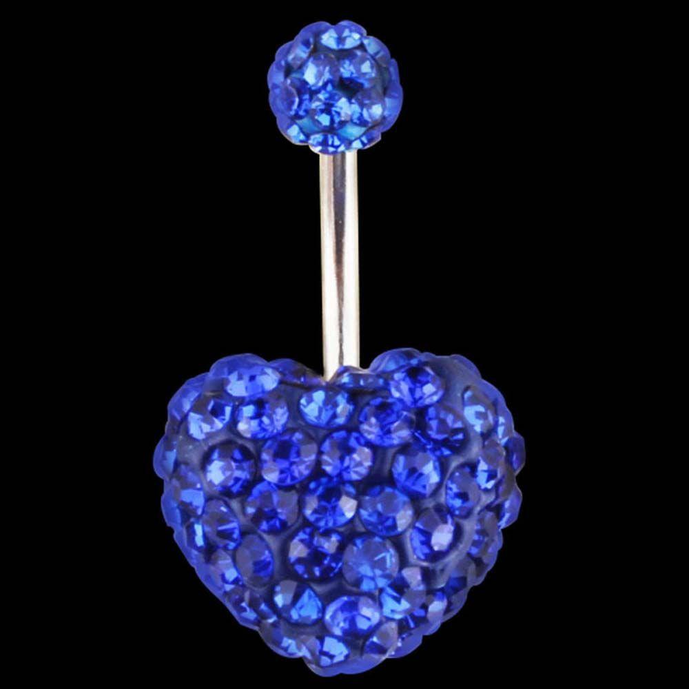 Heart-shaped Crystal Stainless Steel Umbilical Ring Navel Piercing Body Piercing Belly Button Rings