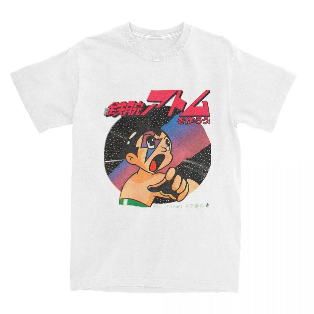 Мода Япония Манга Astro Boy Футболка Мужчины Женщины Чистый AstroBoy Могучий Атом Футболка Печать Одежда