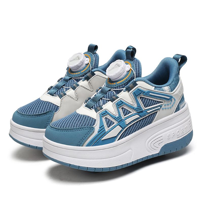 Обувь для роликовых коньков для мальчиков и подростков Съемные плоские туфли Колеса для роликовых коньков для девочек Кроссовки для детей