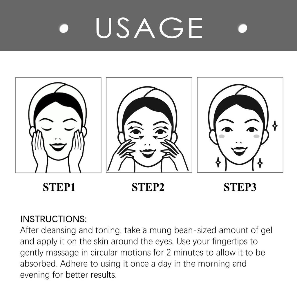 Niacinamide Firming Eye Gel Peptide Multi Effect Eye Gel Aging Wrinkle Removal Dark Circle Removal Eye Bag Removal Nourishing Eye Skin Care20g/0.70OZ