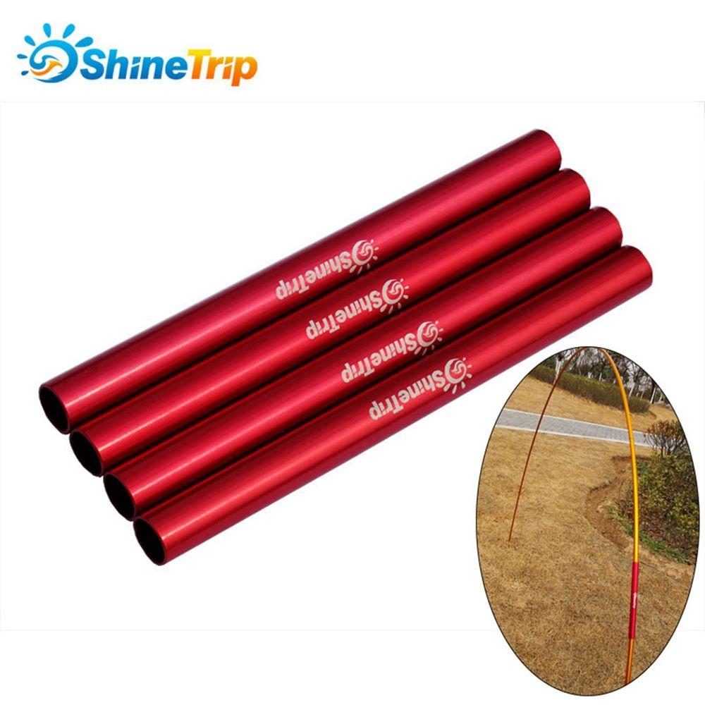 Red/Silver Outdoor Aluminum Alloy Tent Pole Pipe Single Rod Mending Repair Tube Tent Accessories