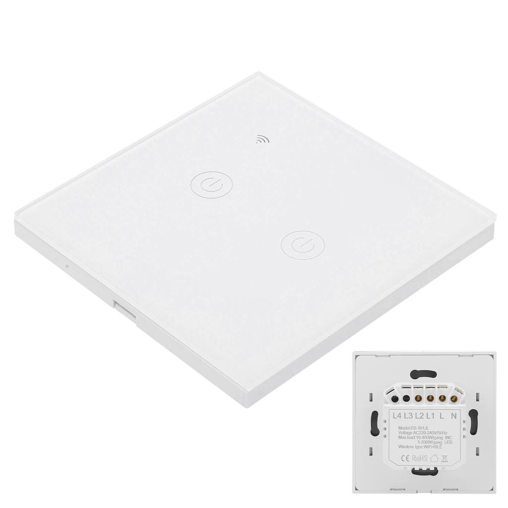 Smart Light Switch Touch Panel ABS Universal for Single   Zero Fire Wire 220‑240VAC2 Way Wifi