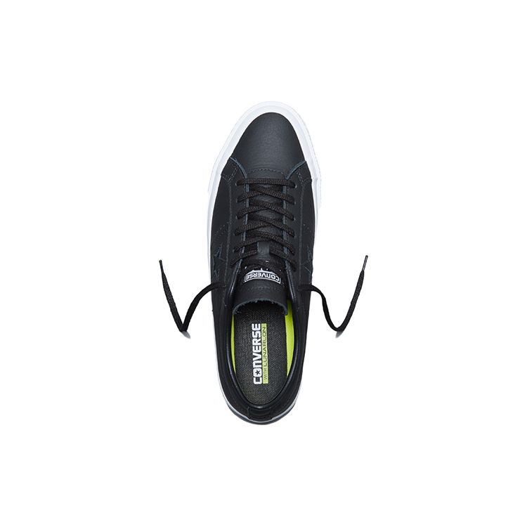 Converse One Star Кожаные Прочные Легкие Низкие Кеды для Скейтбординга Унисекс Кроссовки Черные Белые 153714C