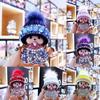 Crystal-studded Monchhichi Keychain Knit Hat Mink Pendant Arcade Prize Exchange Gift