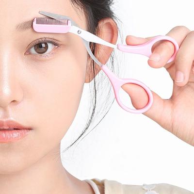 1 шт. Безопасный триммер для бровей с расческой, ножницы для бровей из нержавеющей стали с расческой, бритва для удаления волос, инструмент для макияжа и коррекции бровей