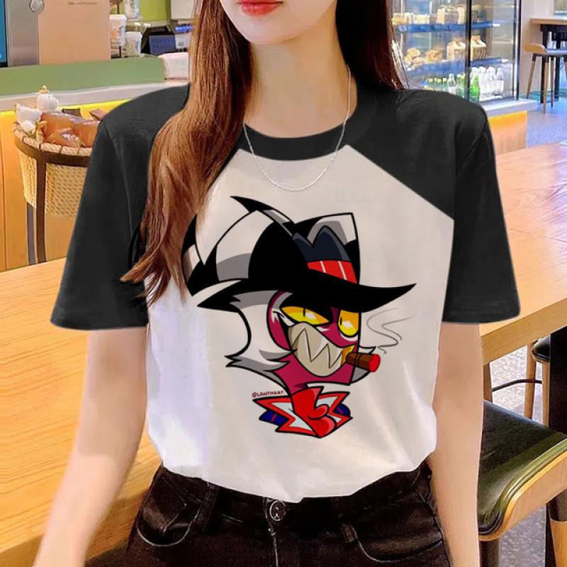 Футболка Helluva Boss, женская дизайнерская уличная одежда, футболки в стиле Харадзюку, женская дизайнерская одежда в стиле аниме