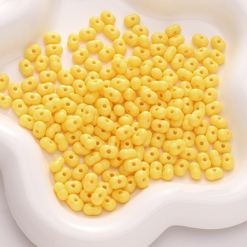 Бусины для браслетов ручной работы 8x5 мм Однотонные бусины Светлые арахисовые бусины Акриловые бусины из проса Бусины-россыпи Бусины Аксессуары для самостоятельного изготовления Струны Браслеты
