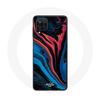 Samsung Galaxy A12 Case Blue Black Red Abstract Texture Background