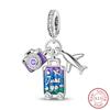 100% 925 Silver Charms Pendant Airplane Beach Sailing Hat Sun Energetic Attractiveness Design For Fine Jewelry Making